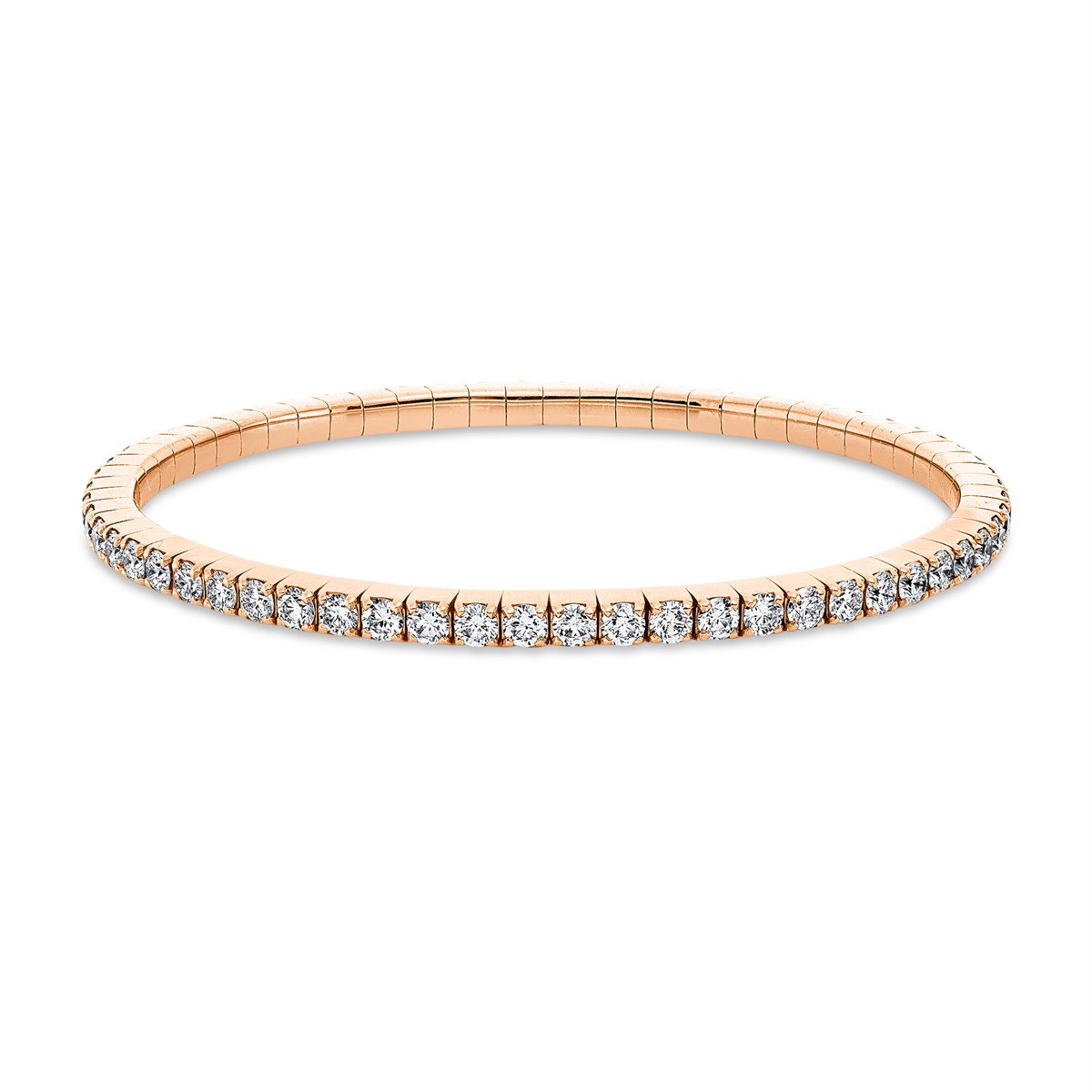 diamond full cut  flex bracelet in red gold
