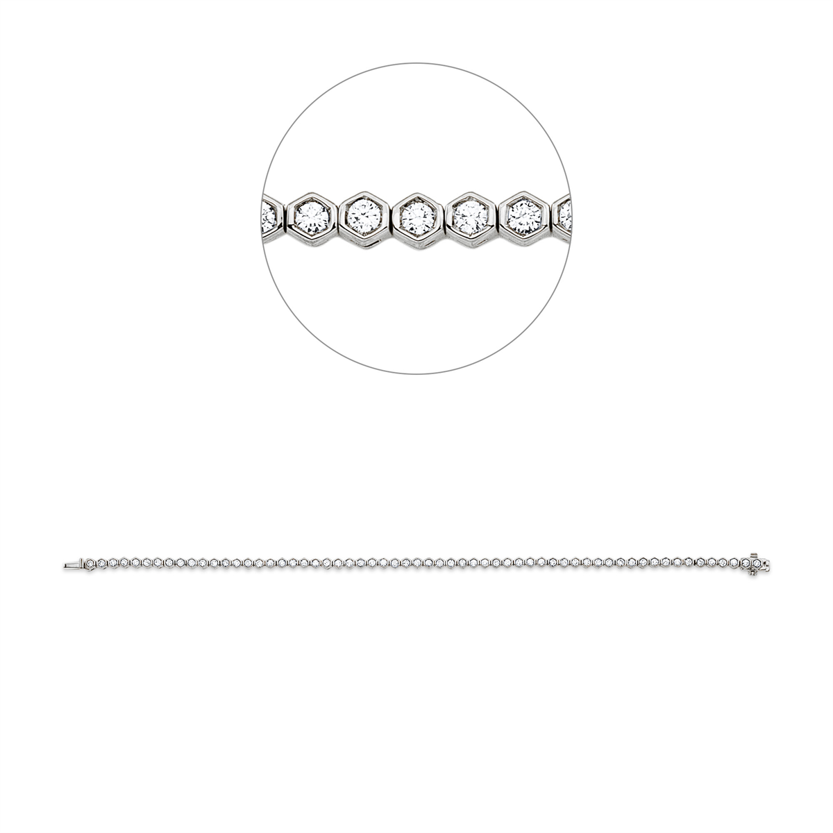 diamond full cut  modern woman bracelet in white gold