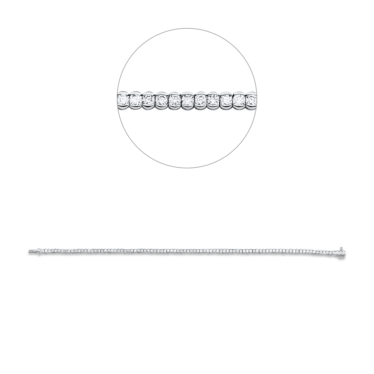 diamond full cut  tennis bracelet bracelet in white gold