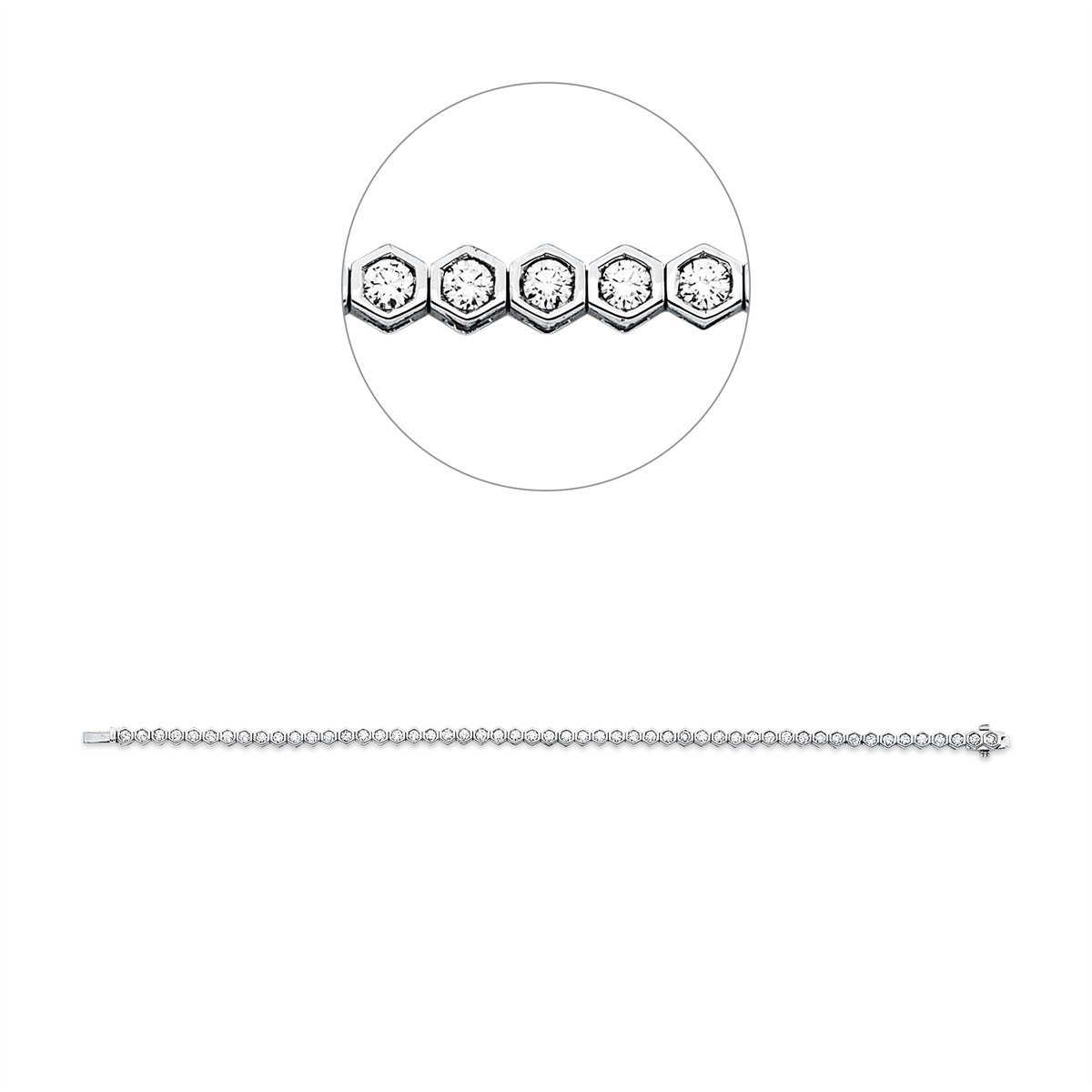diamond full cut  exclusive bracelet in white gold