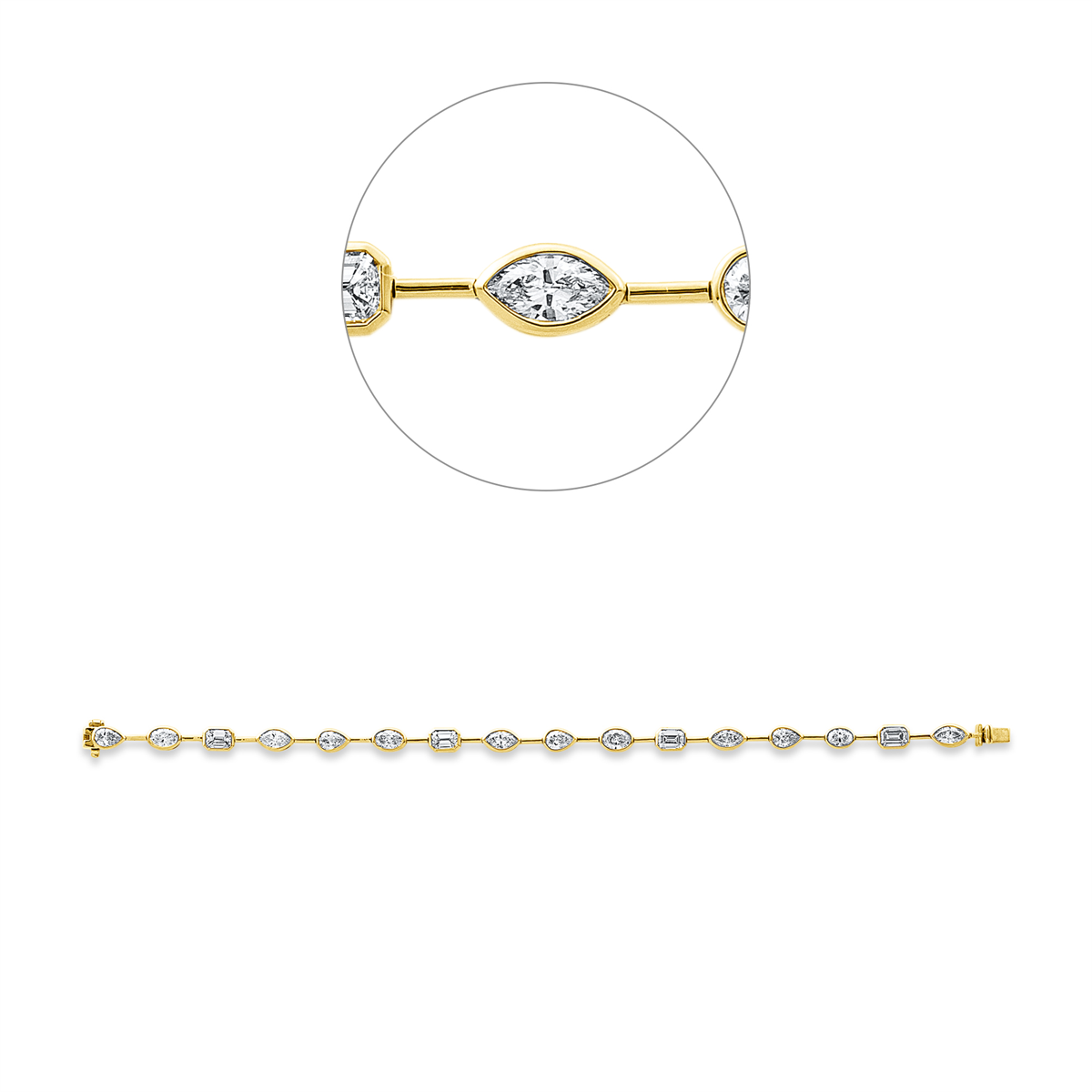pear shape  exclusive bracelet in yellow gold