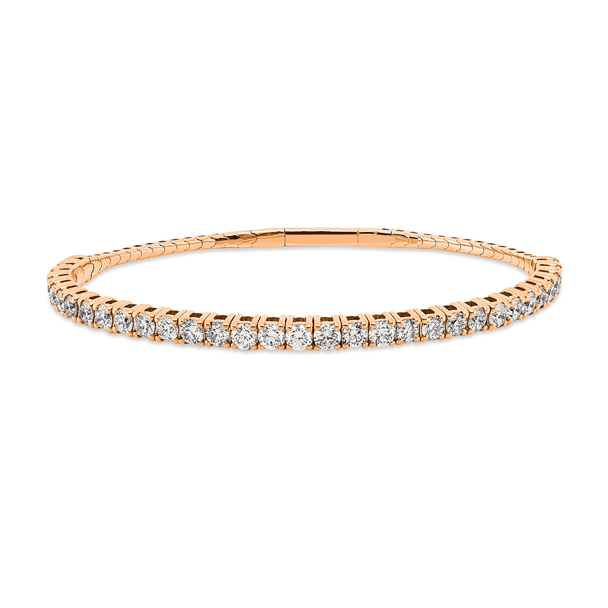 diamond full cut  tennis bracelet bracelet in red gold