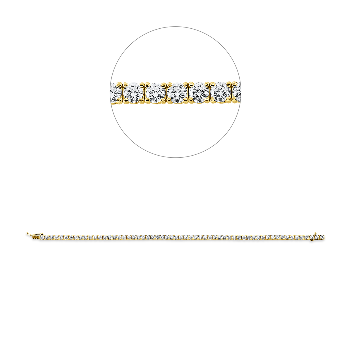 diamond full cut  tennis bracelet bracelet in yellow gold