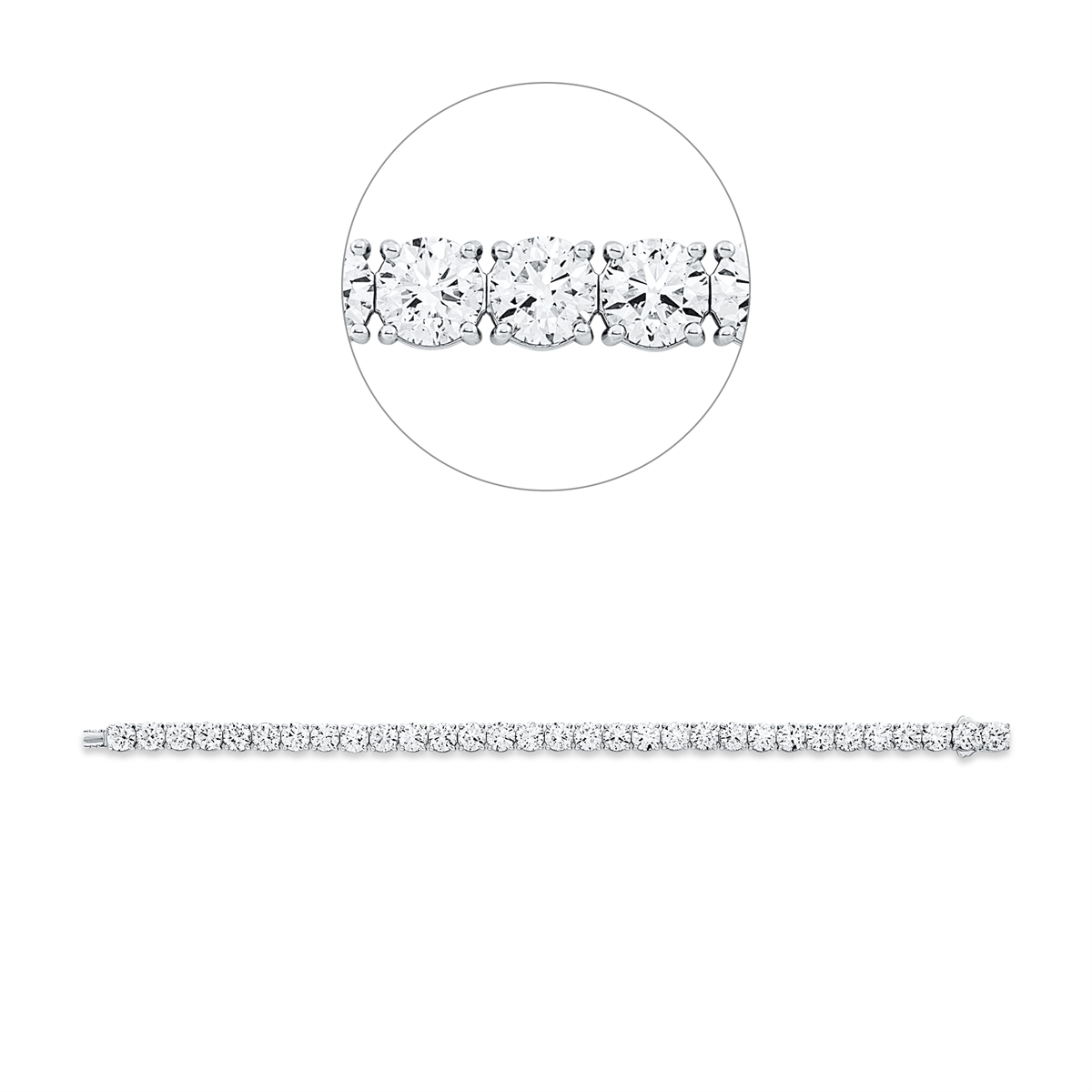 diamond full cut  tennis bracelet bracelet in white gold