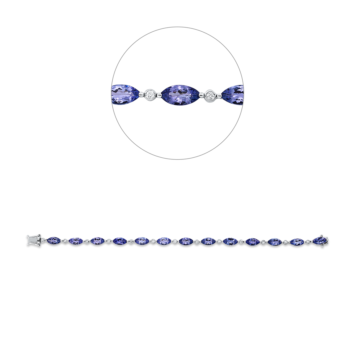 colored stone classic bracelet - 5G085