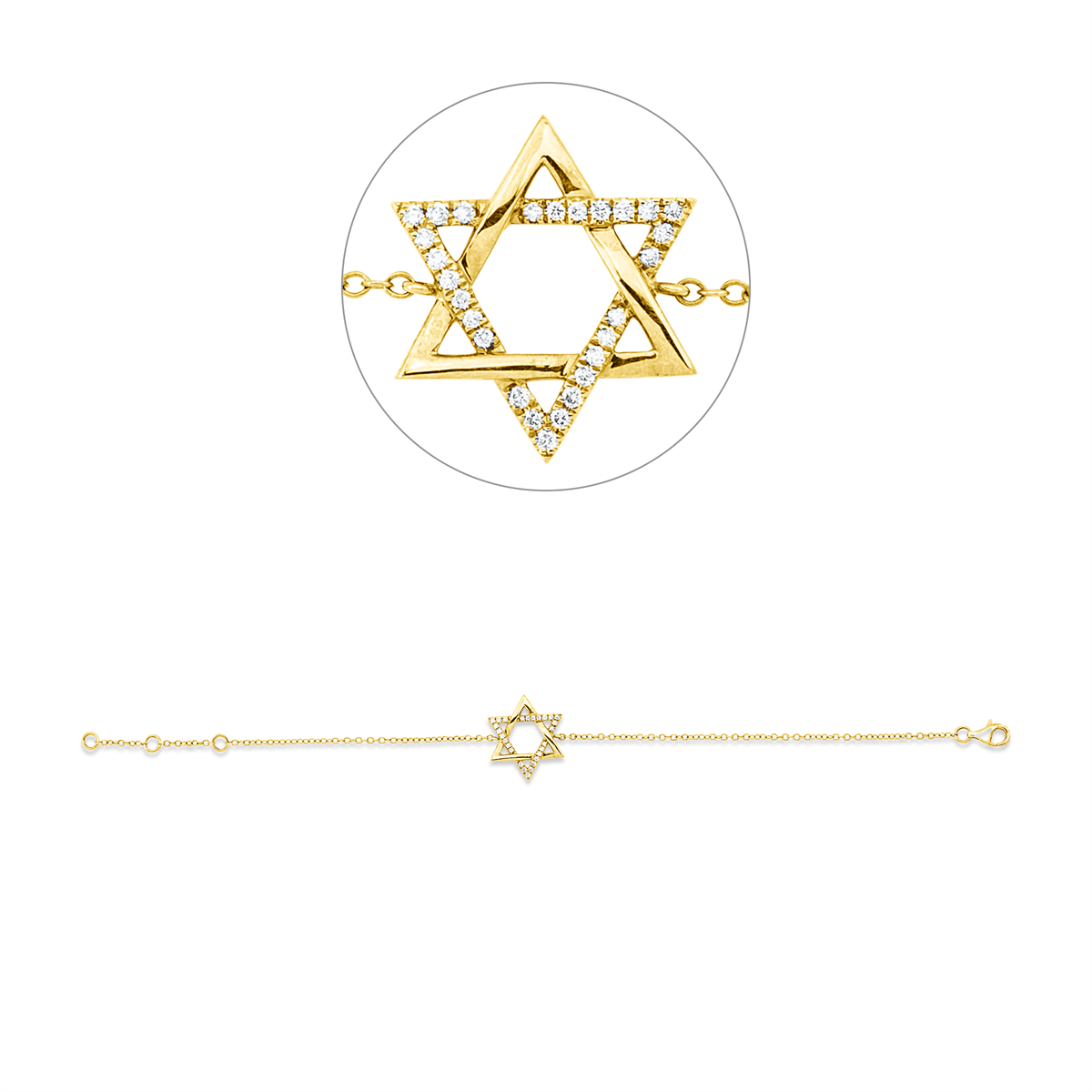diamond full cut  modern woman bracelet in yellow gold