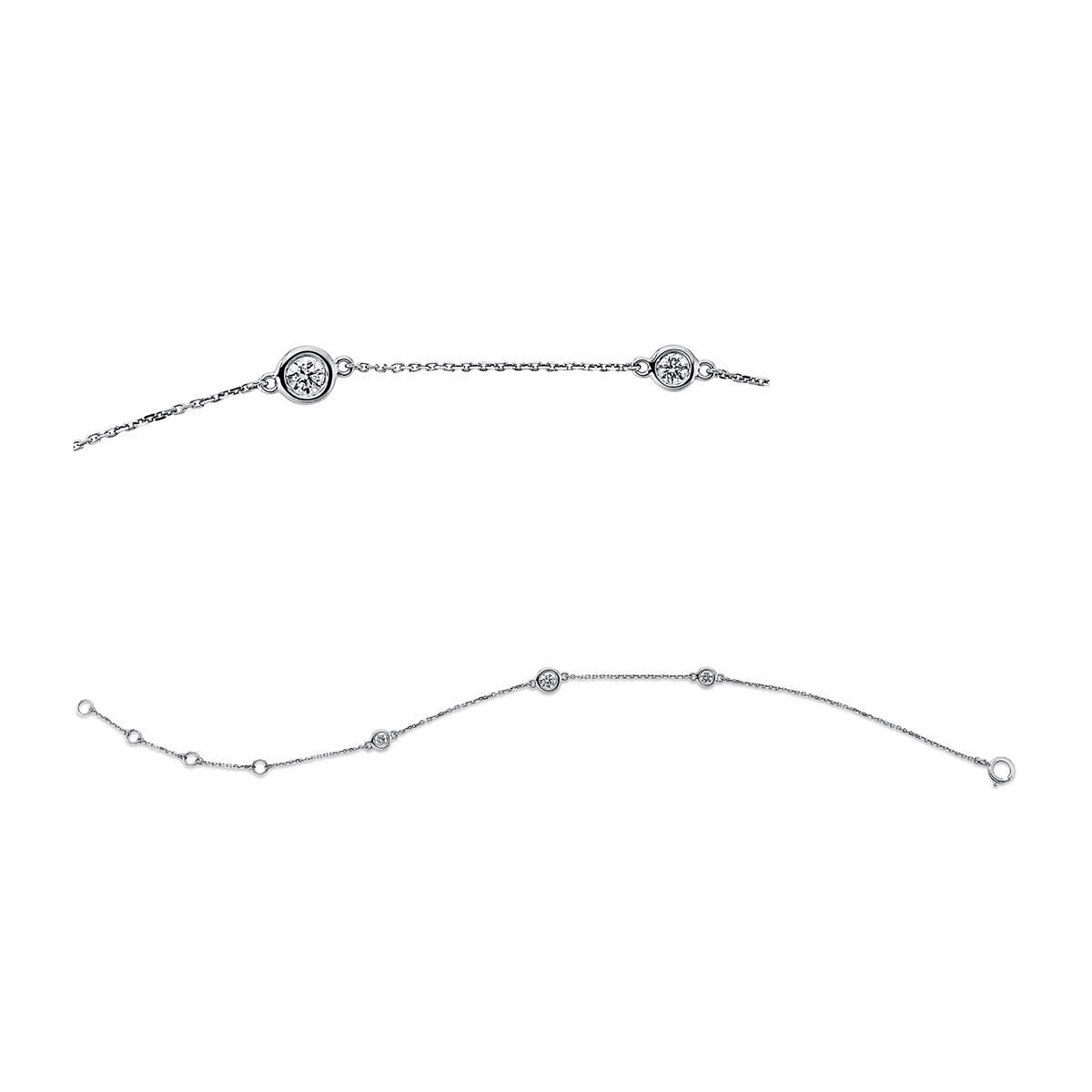 diamond full cut  modern woman bracelet in white gold