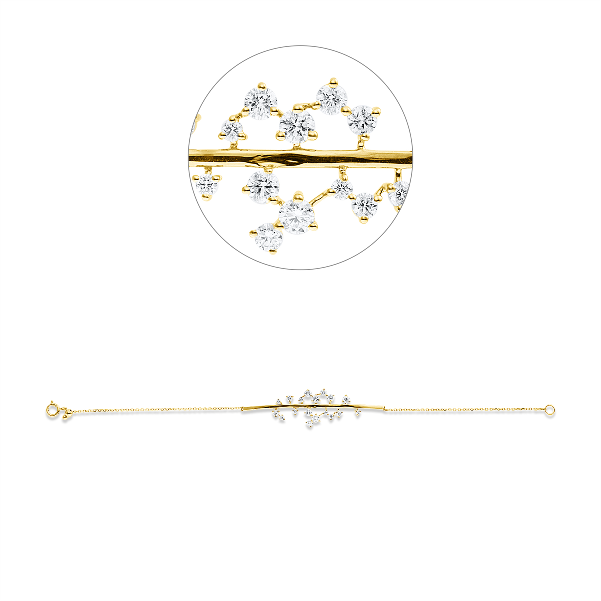 diamond full cut  exclusive bracelet in yellow gold