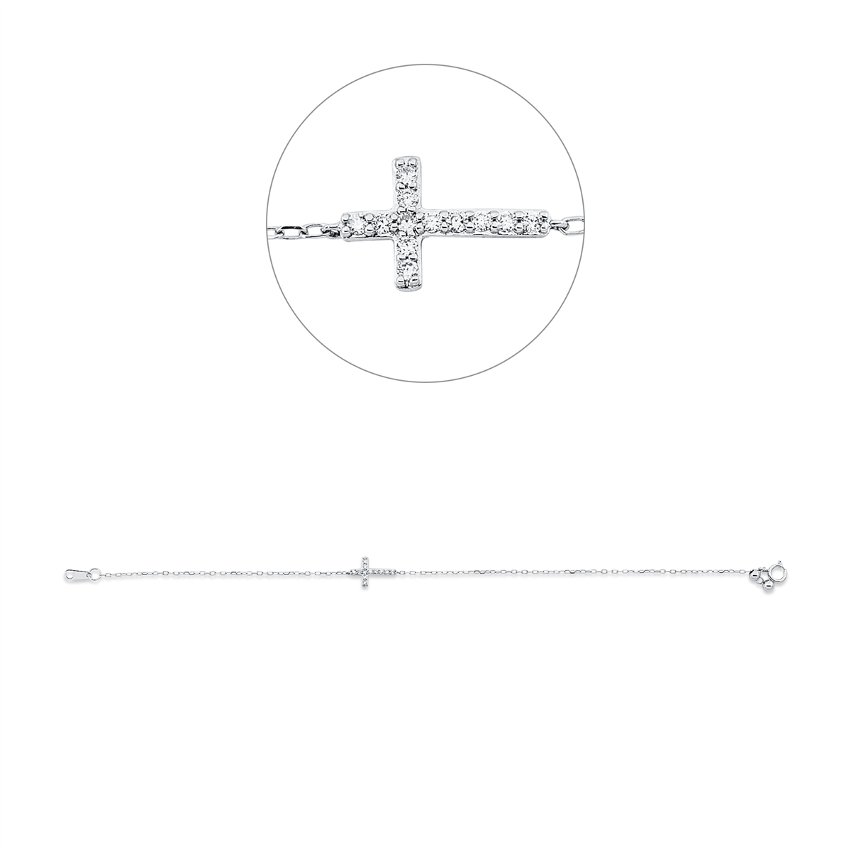 diamond full cut  modern woman bracelet in white gold