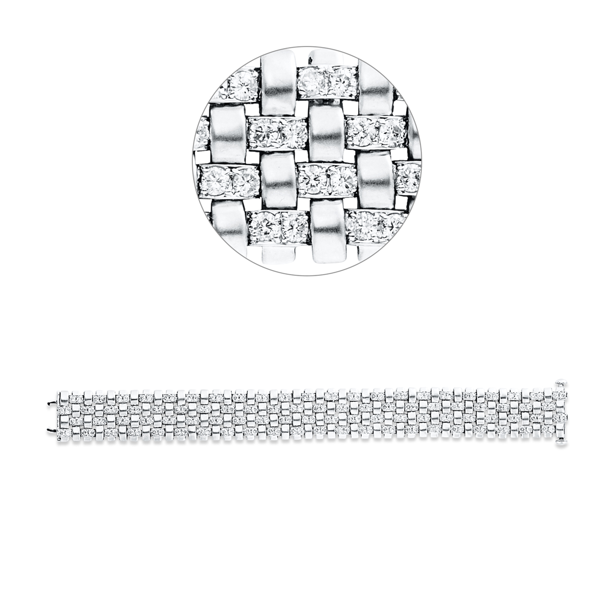 diamond full cut  exclusive bracelet in white gold