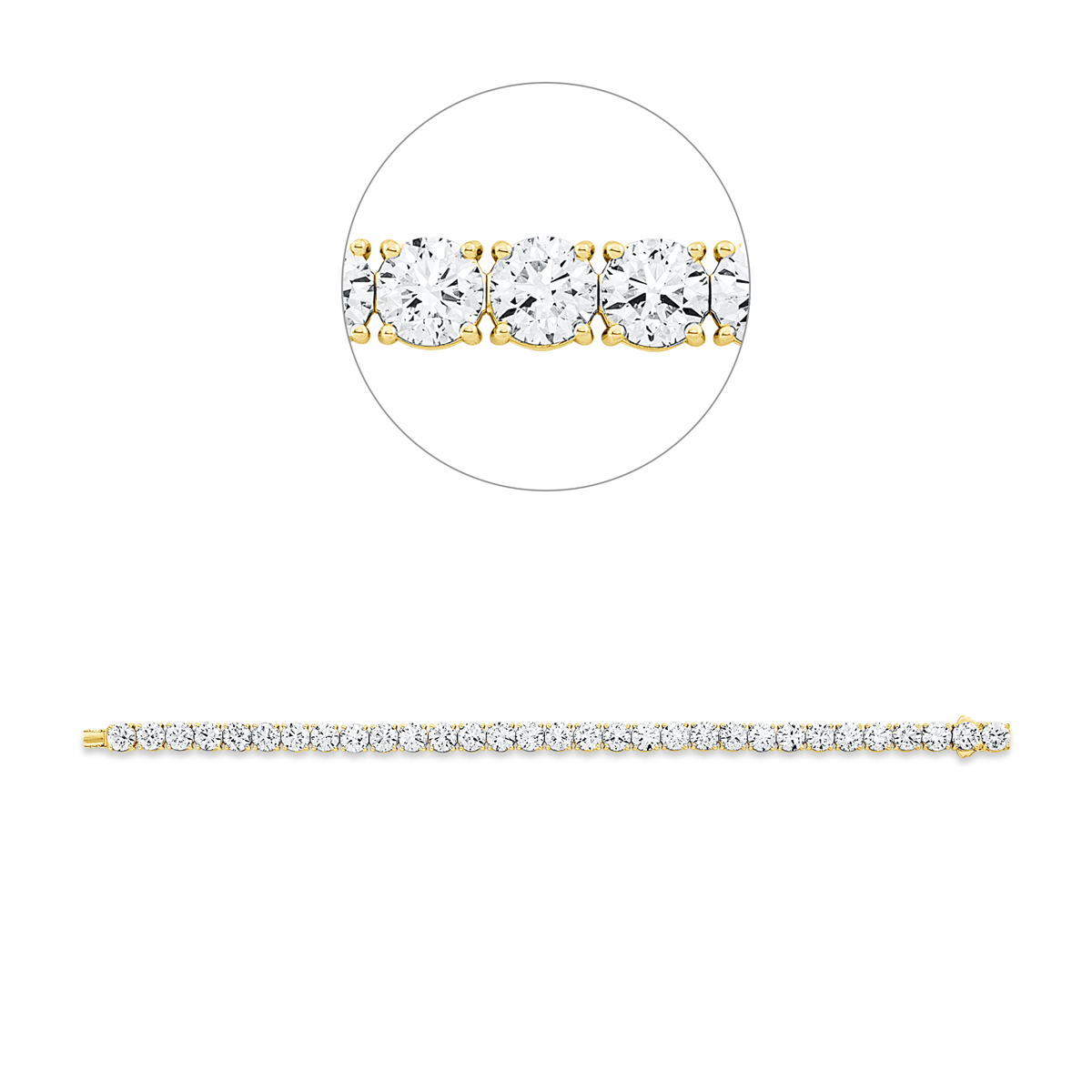 diamond full cut  tennis bracelet bracelet in yellow gold