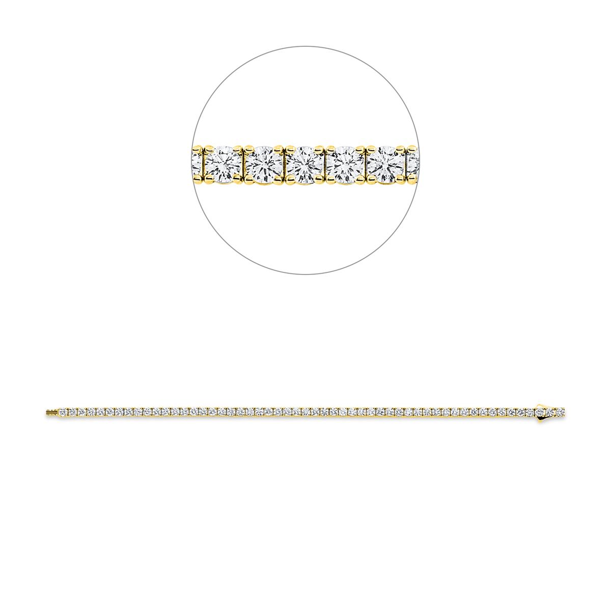 diamond full cut  tennis bracelet bracelet in yellow gold