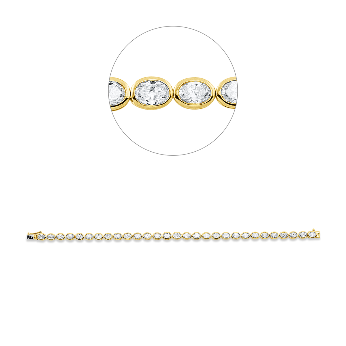 oval  exclusive bracelet in yellow gold / white gold