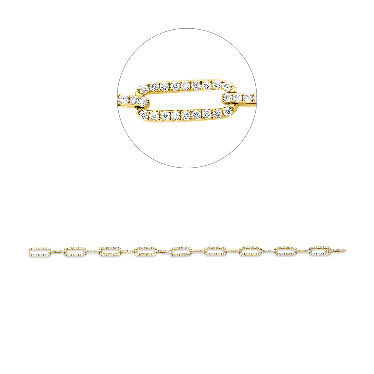 diamond full cut  exclusive bracelet in yellow gold