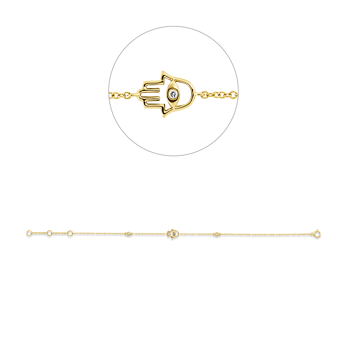 diamond full cut  modern woman bracelet in yellow gold