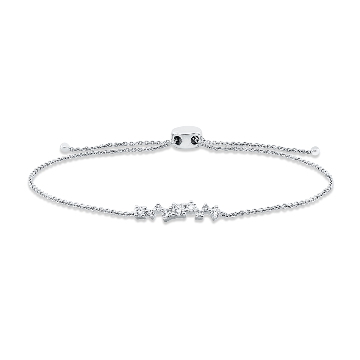 diamond full cut  modern woman bracelet in white gold
