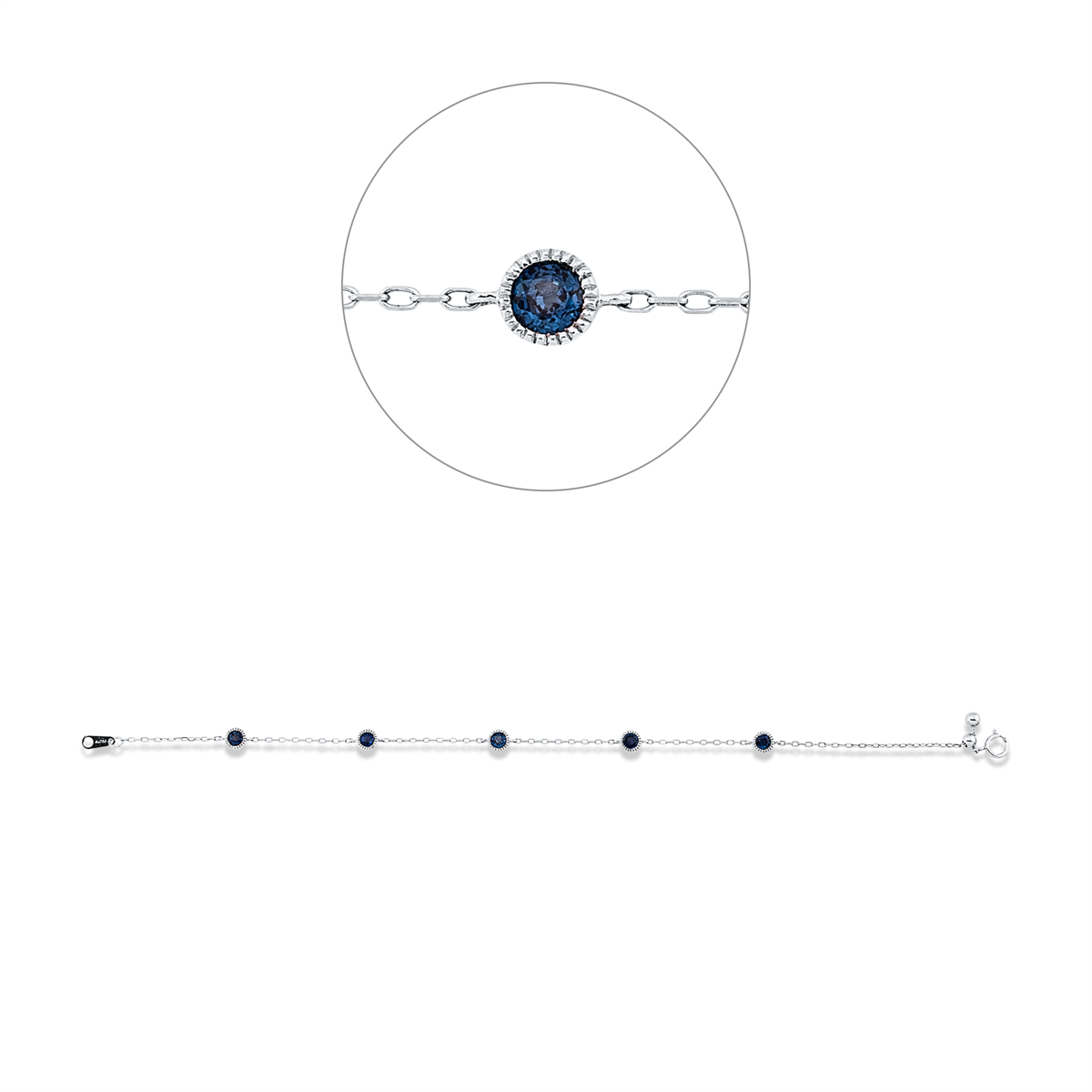 colored stone classic bracelet - 5G709