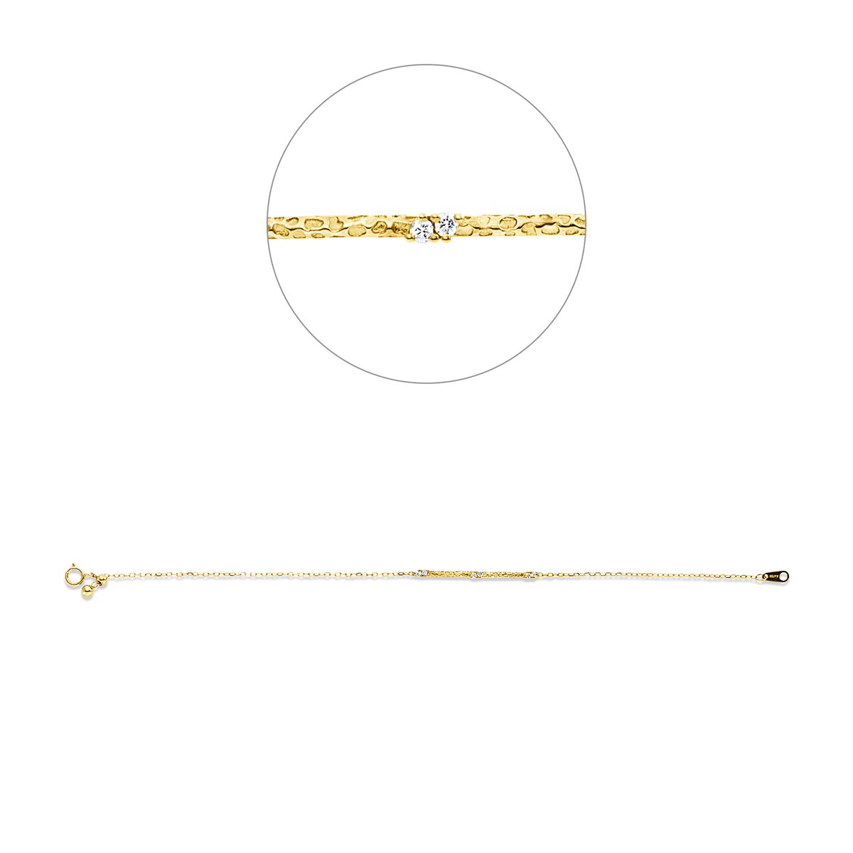 diamond full cut  modern woman bracelet in yellow gold