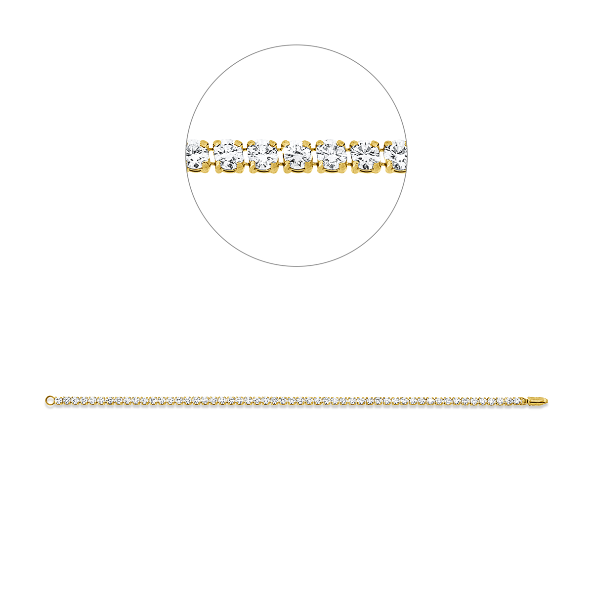 diamond full cut  exclusive bracelet in yellow gold