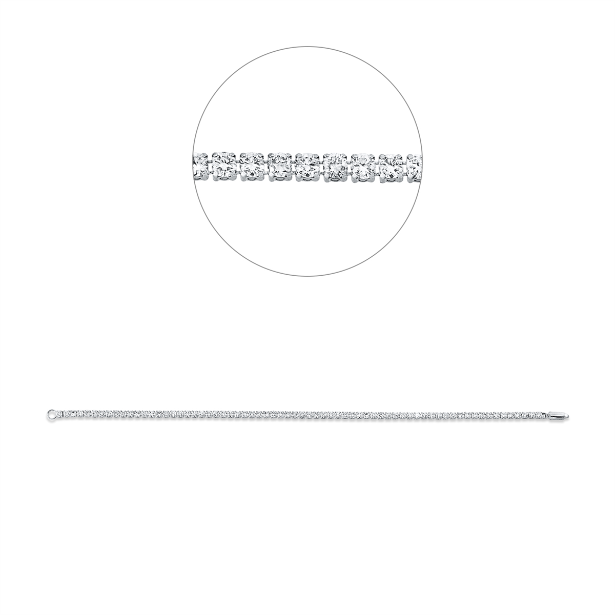 diamond full cut  exclusive bracelet in white gold