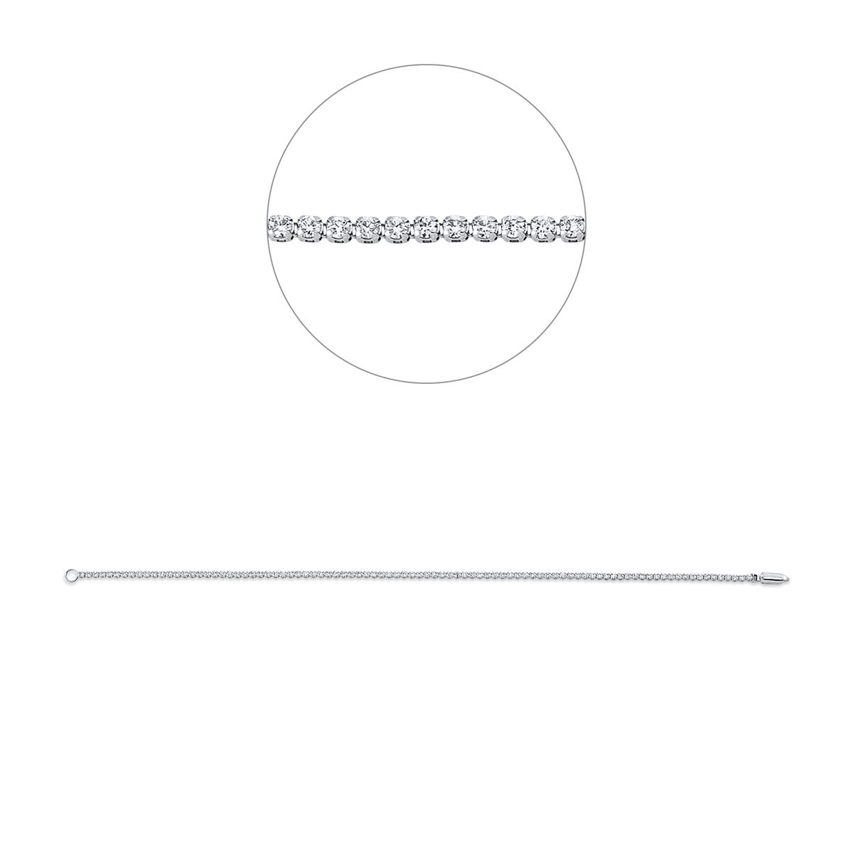 diamond full cut  modern woman bracelet in white gold
