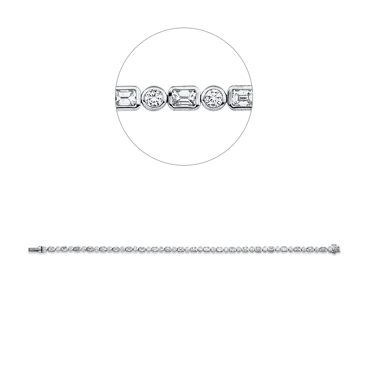 diamond full cut  exclusive bracelet in white gold platinum 950