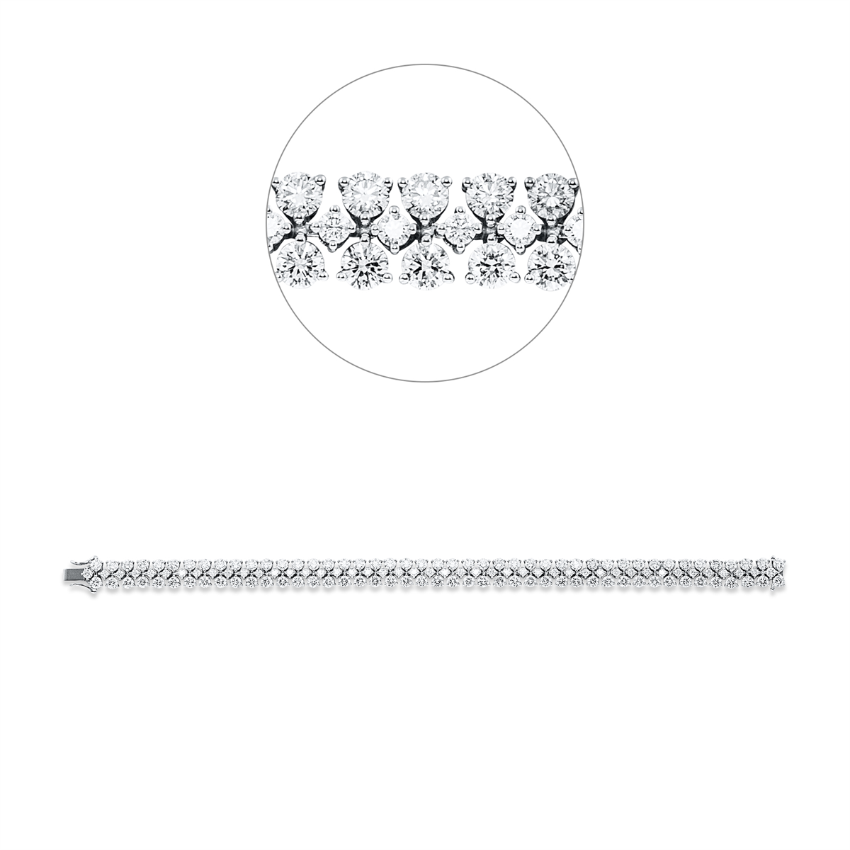 diamond full cut  exclusive bracelet in white gold