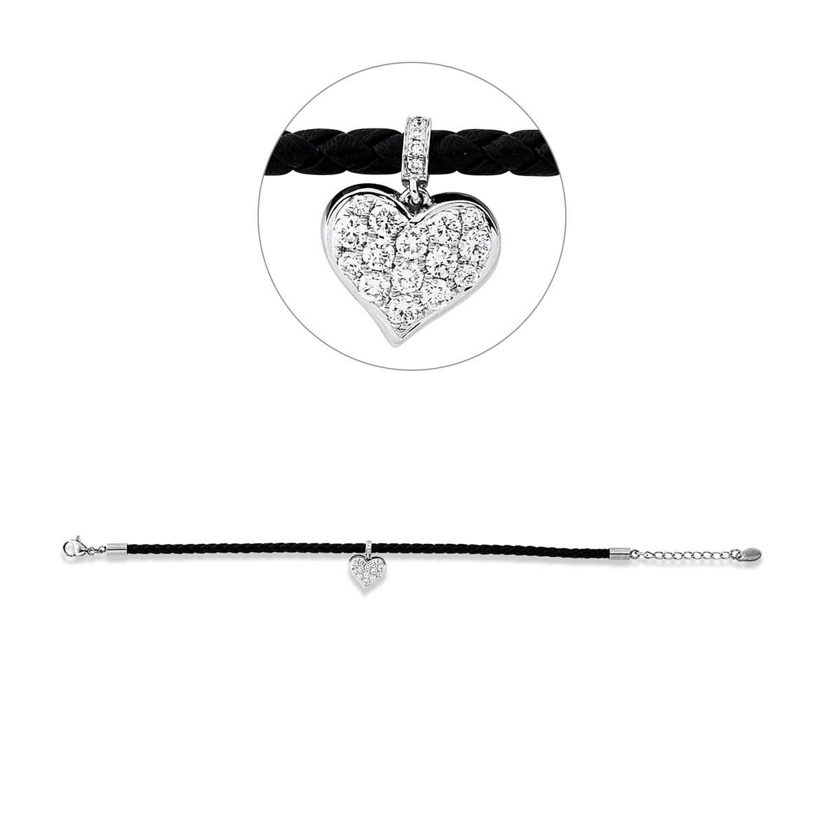 diamond full cut  modern woman bracelet in white gold