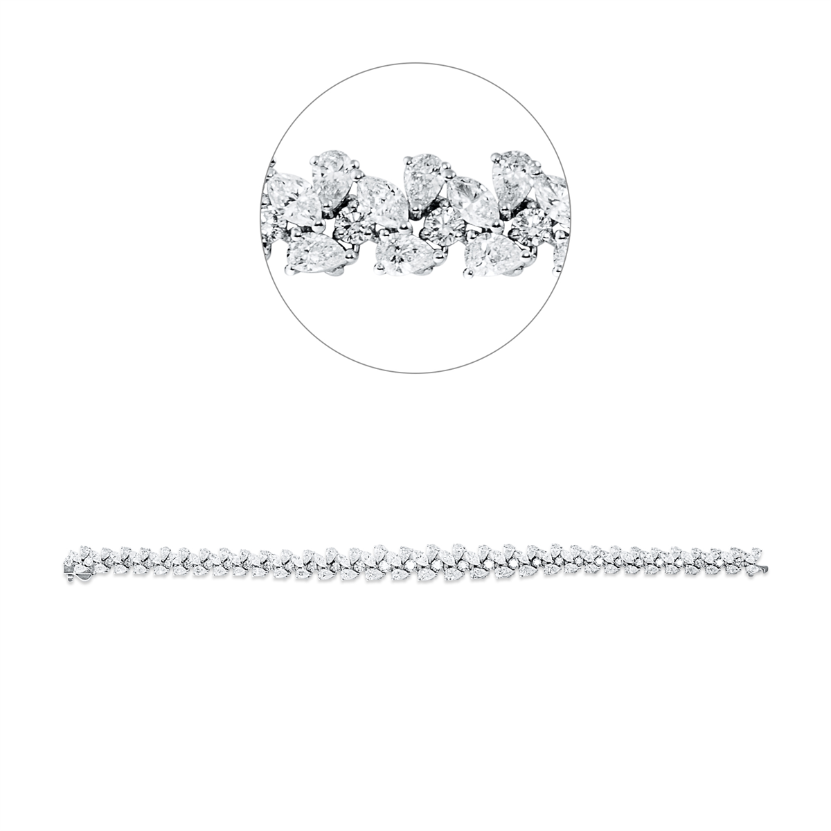 diamond full cut  exclusive bracelet in white gold
