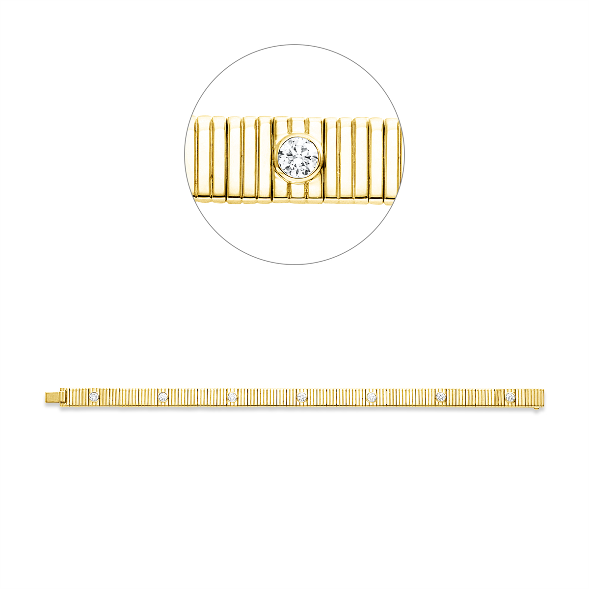 diamond full cut  exclusive bracelet in yellow gold