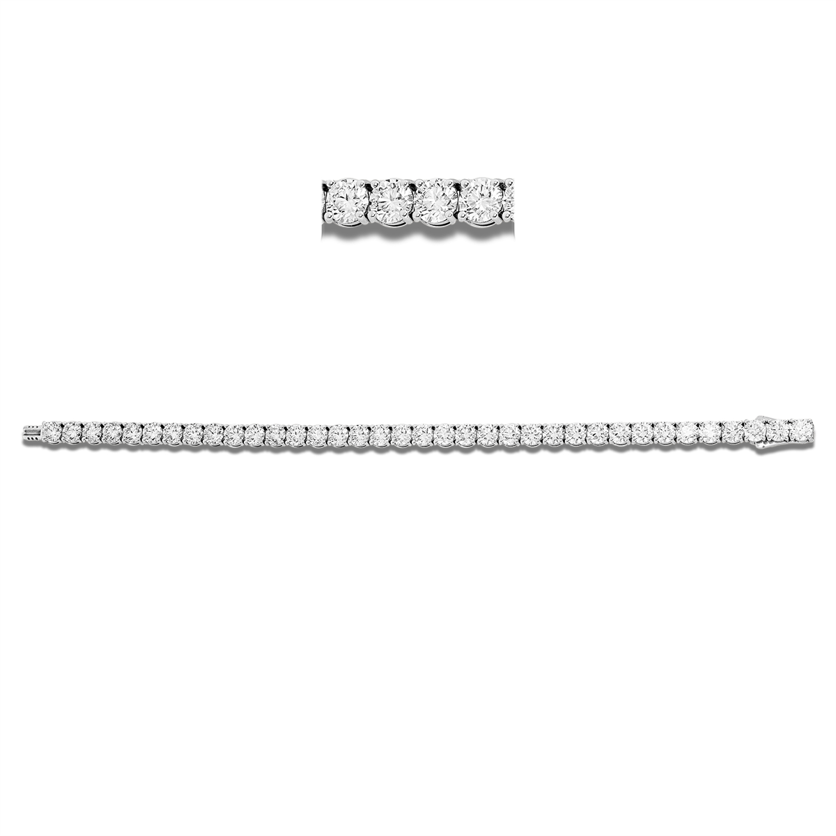 diamond full cut  tennis bracelet bracelet in white gold