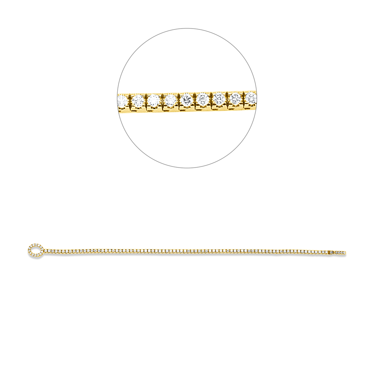diamond full cut  multi-stone bracelet in yellow gold