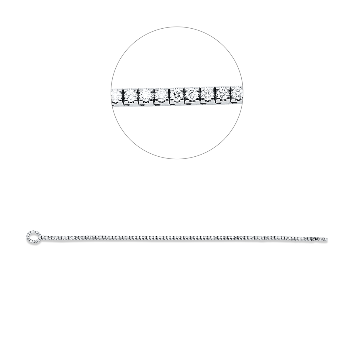 diamond full cut  multi-stone bracelet in white gold