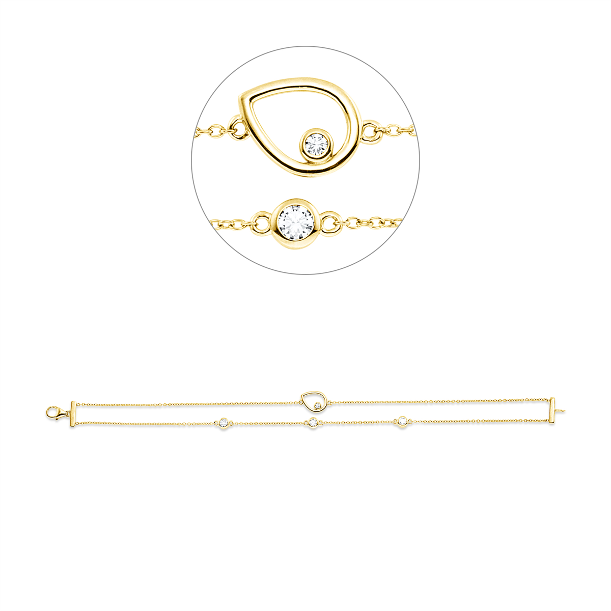 diamond full cut  modern woman bracelet in yellow gold