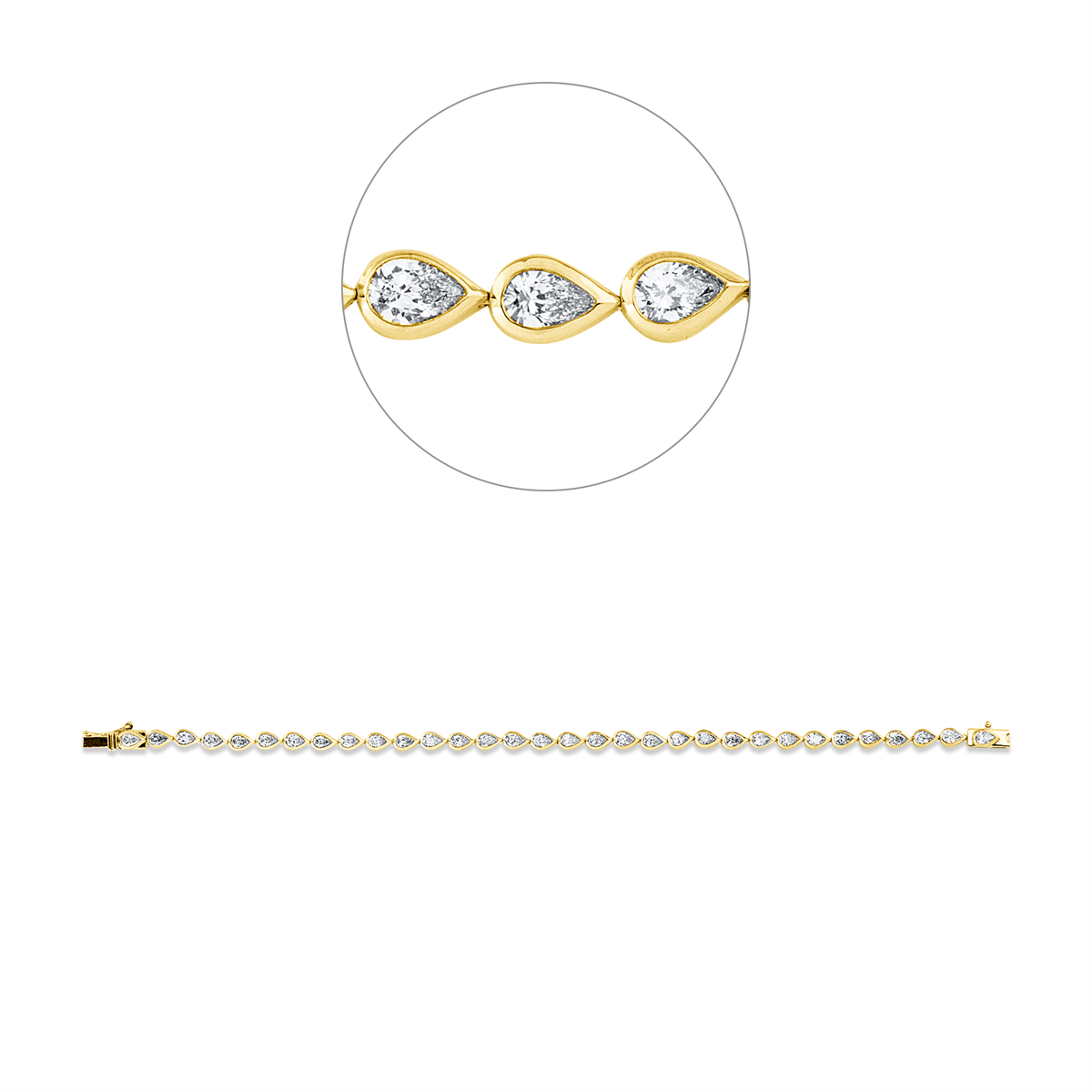 pear shape  multi-stone bracelet in yellow gold / white gold
