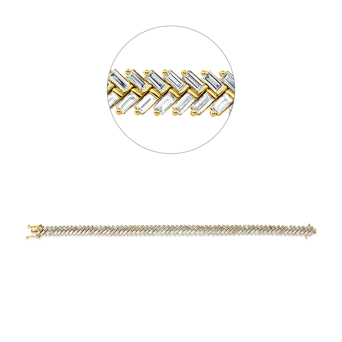 baguette  baguette bracelet in yellow gold