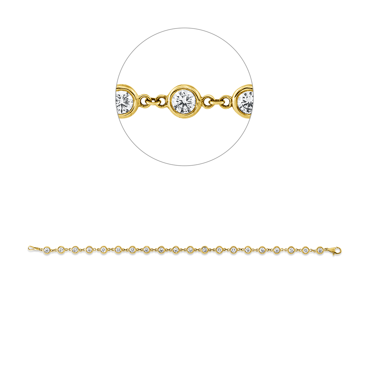 diamond full cut  exclusive bracelet in yellow gold