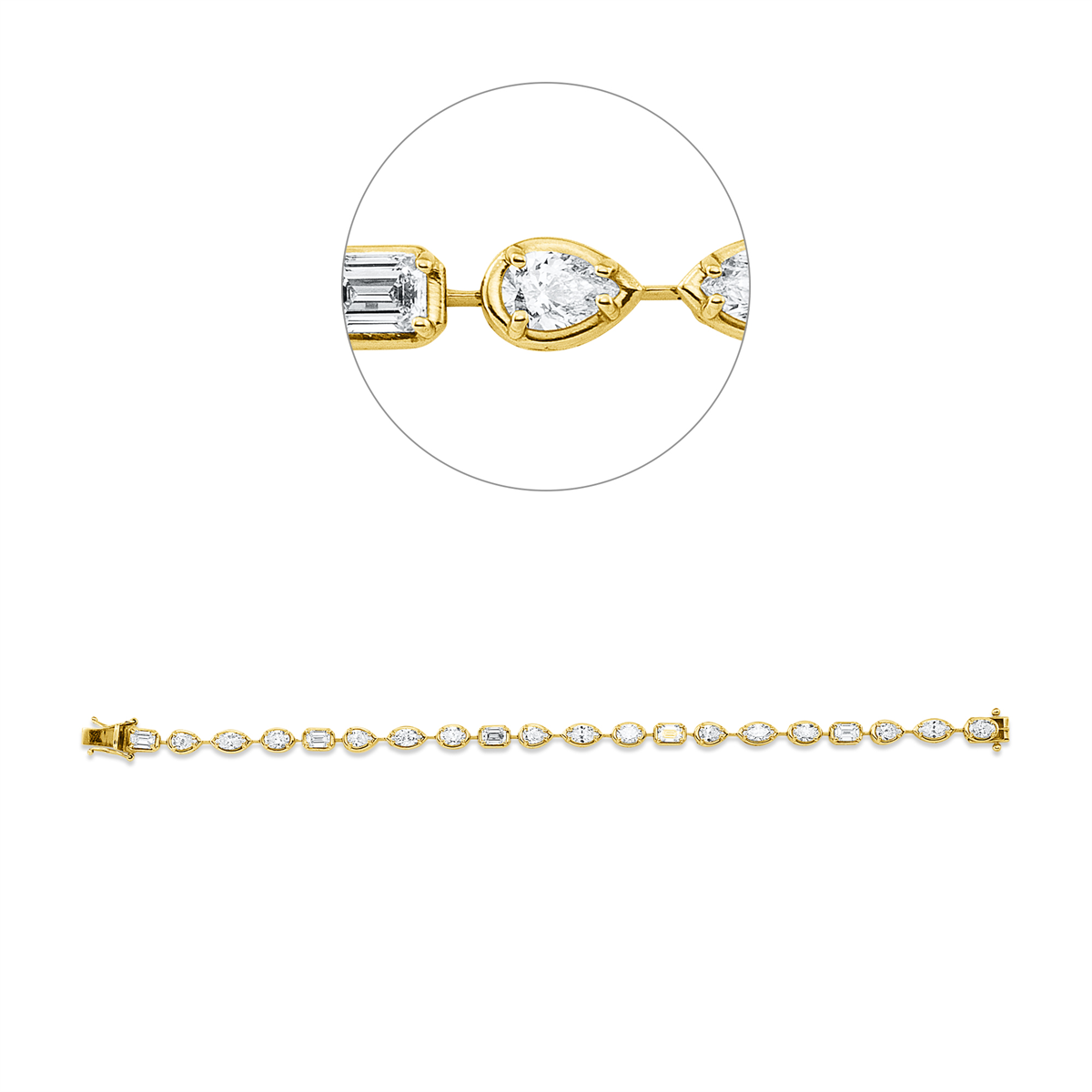 marquise  exclusive bracelet in yellow gold