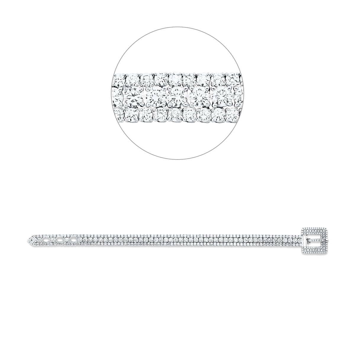 diamond full cut  exclusive bracelet in white gold