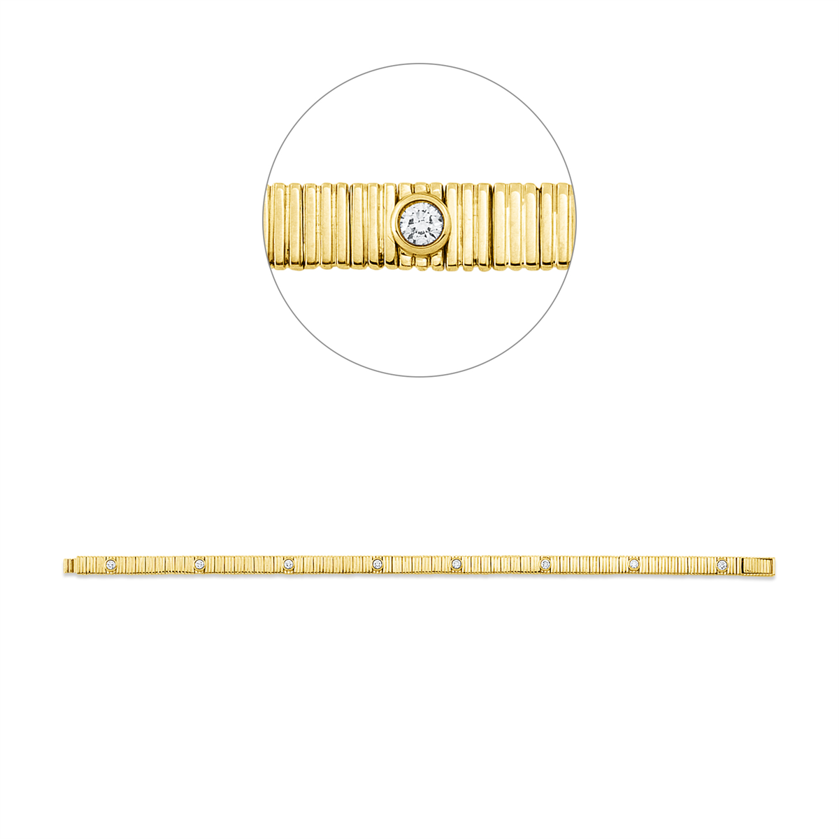 diamond full cut  flex bracelet in yellow gold