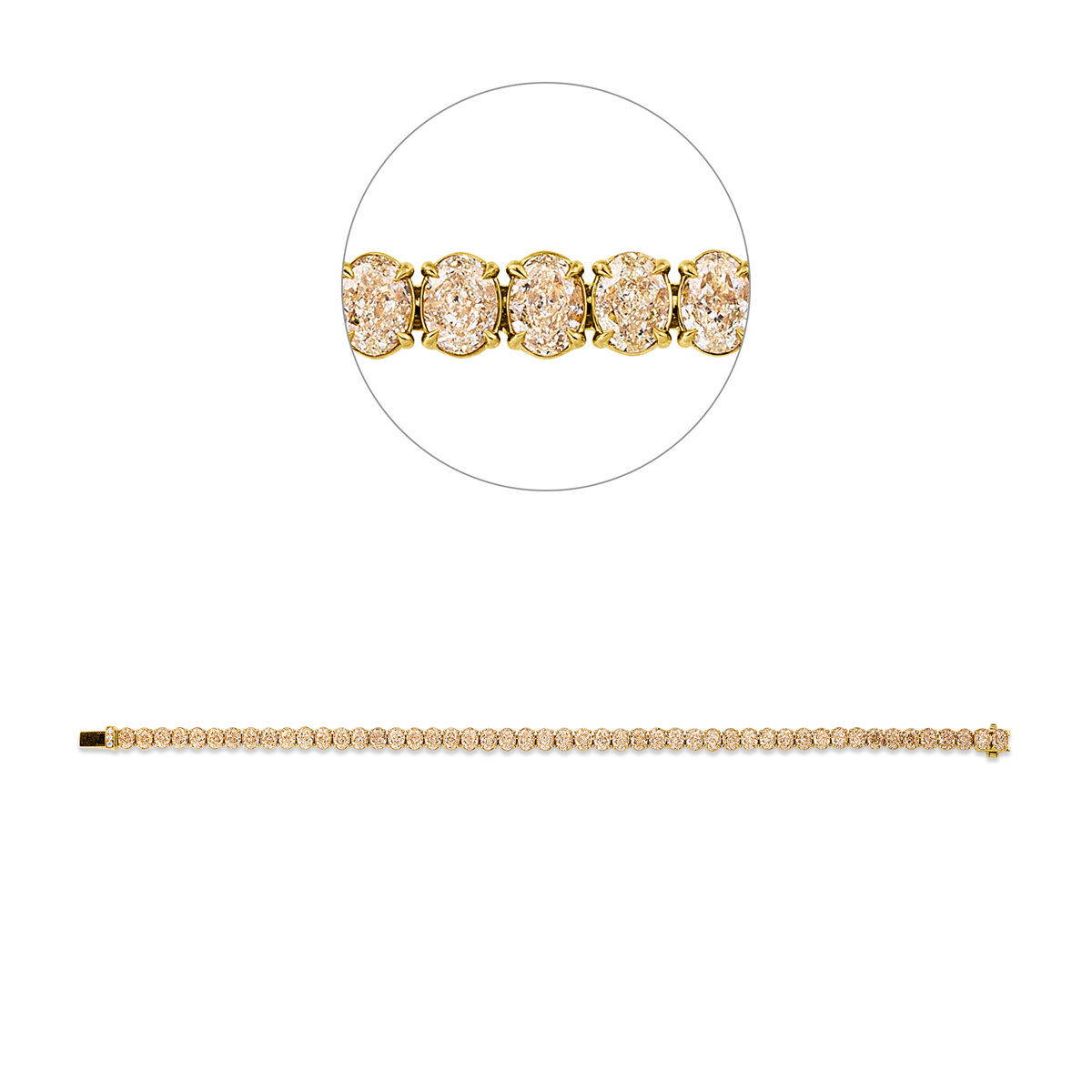 oval  tennis bracelet bracelet in yellow gold