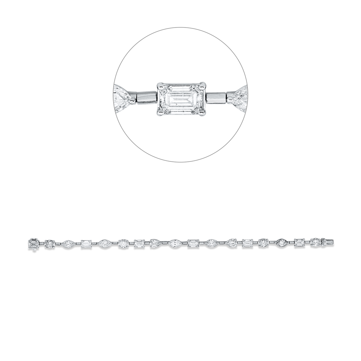 fantasy-cut  exclusive bracelet in white gold platinum 950