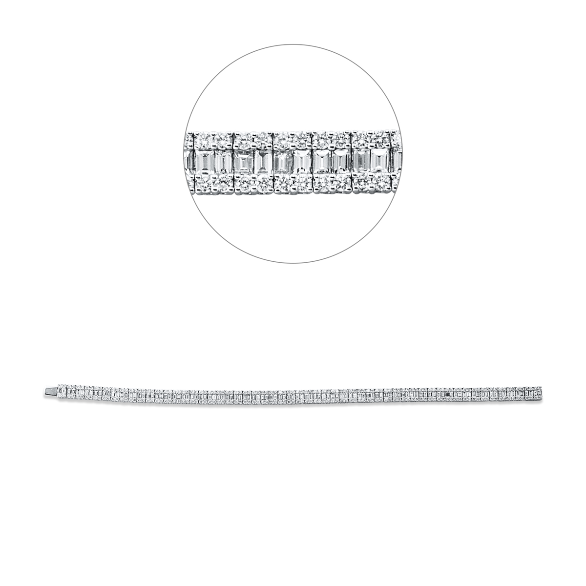 diamond full cut  exclusive bracelet in white gold