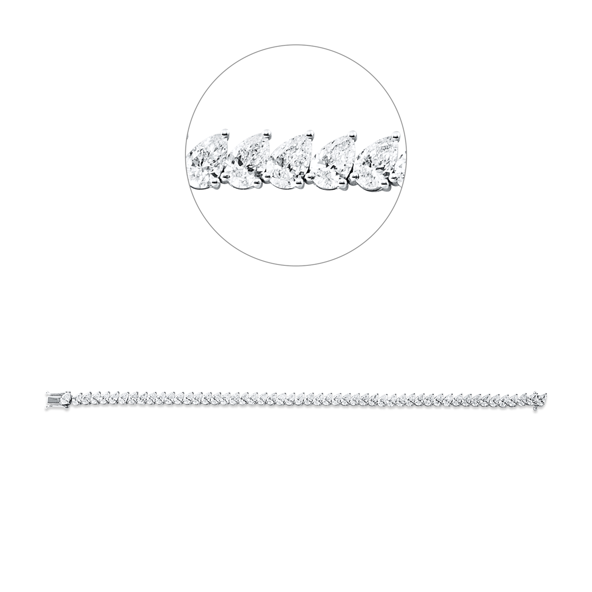 pear shape  exclusive bracelet in white gold