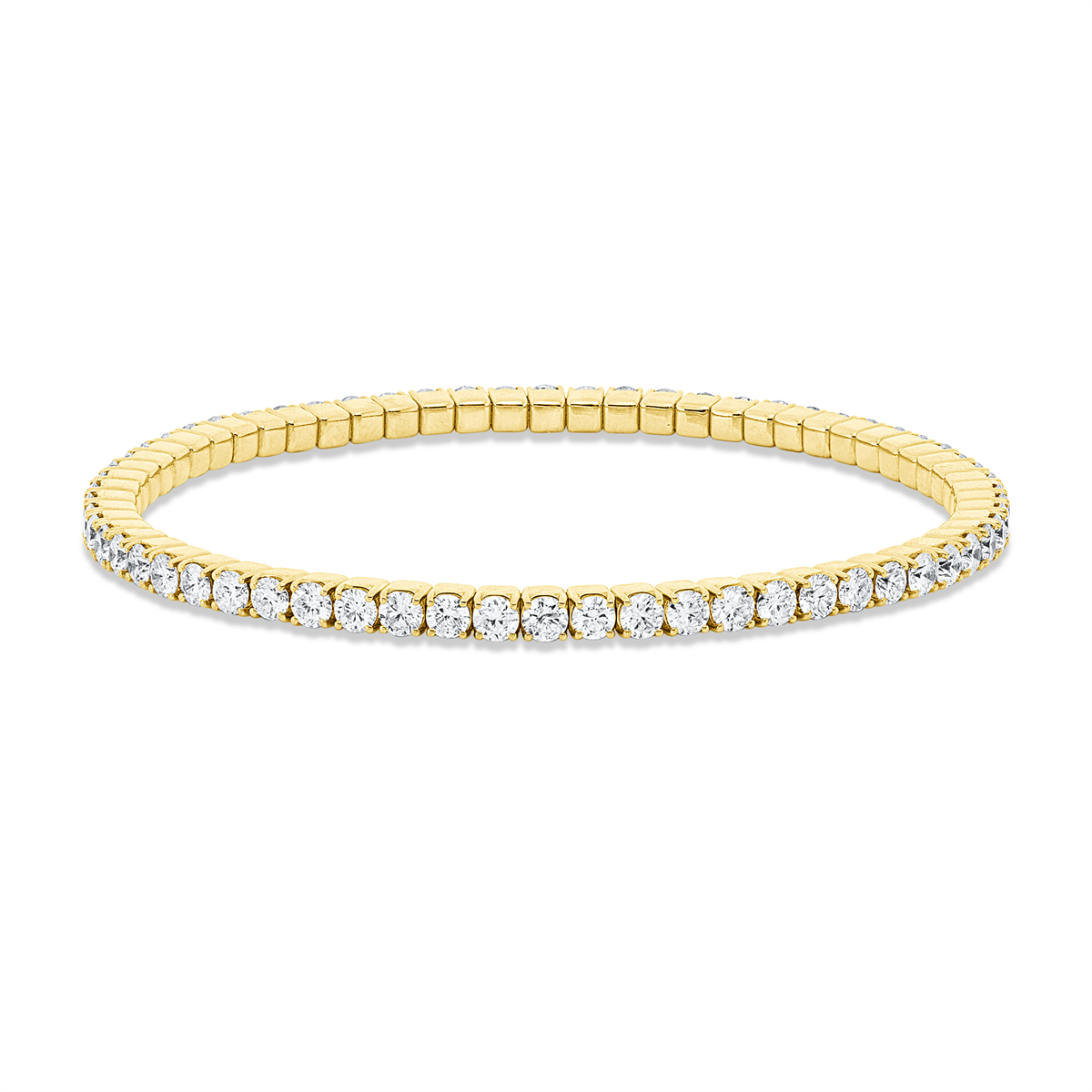 diamond full cut  flex bracelet in yellow gold