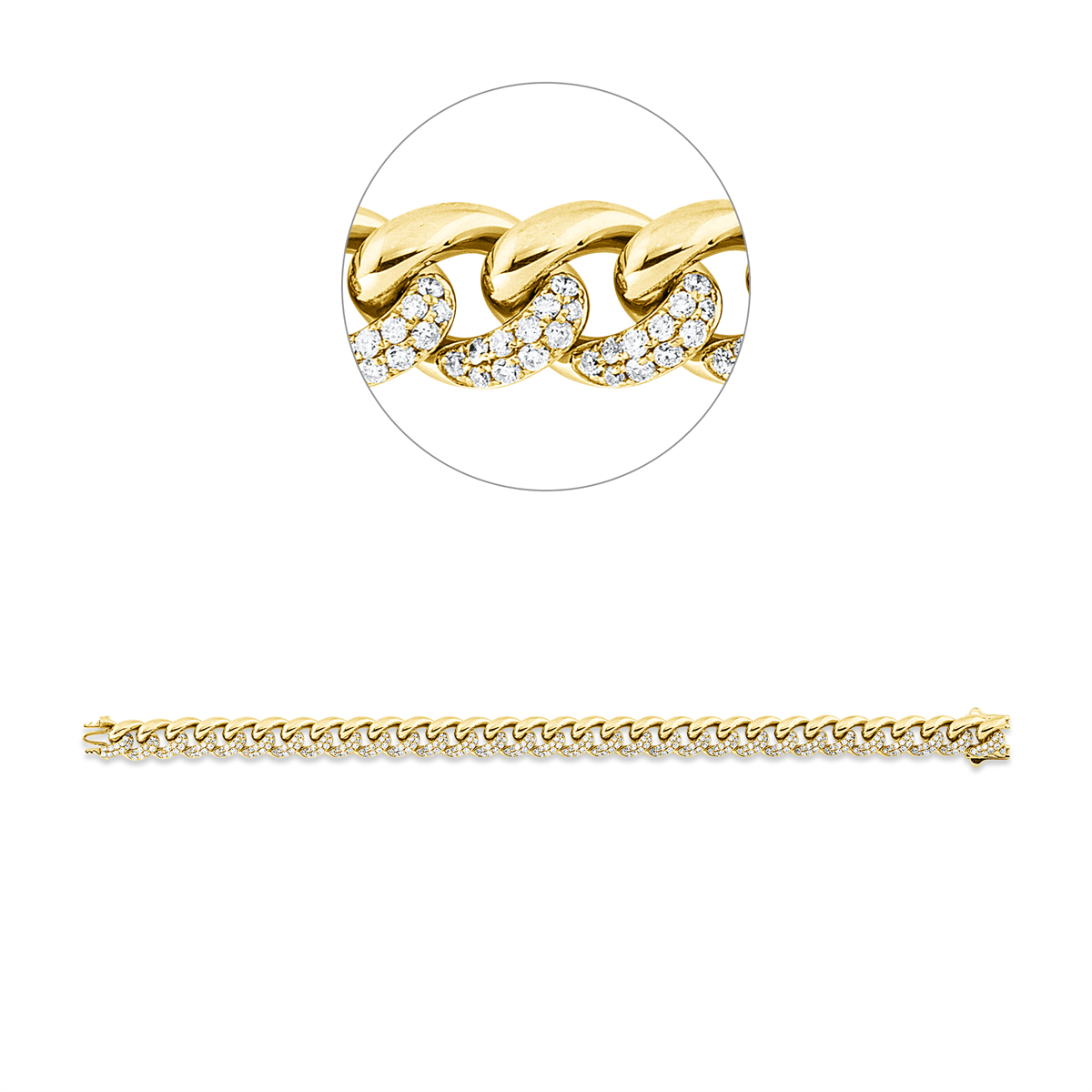 diamond full cut  exclusive bracelet in yellow gold