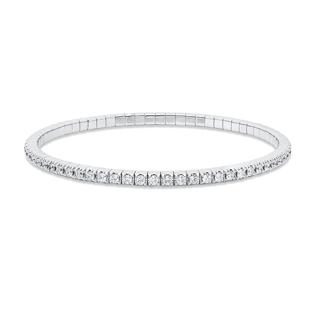 diamond full cut  modern woman bracelet in white gold