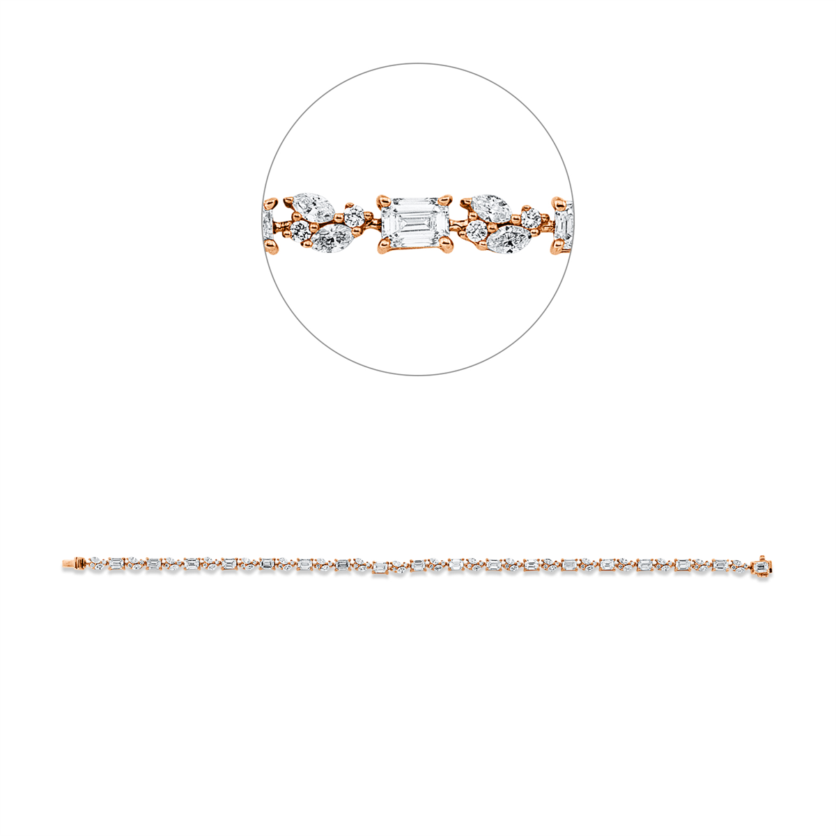 fantasy-cut  exclusive bracelet in red gold