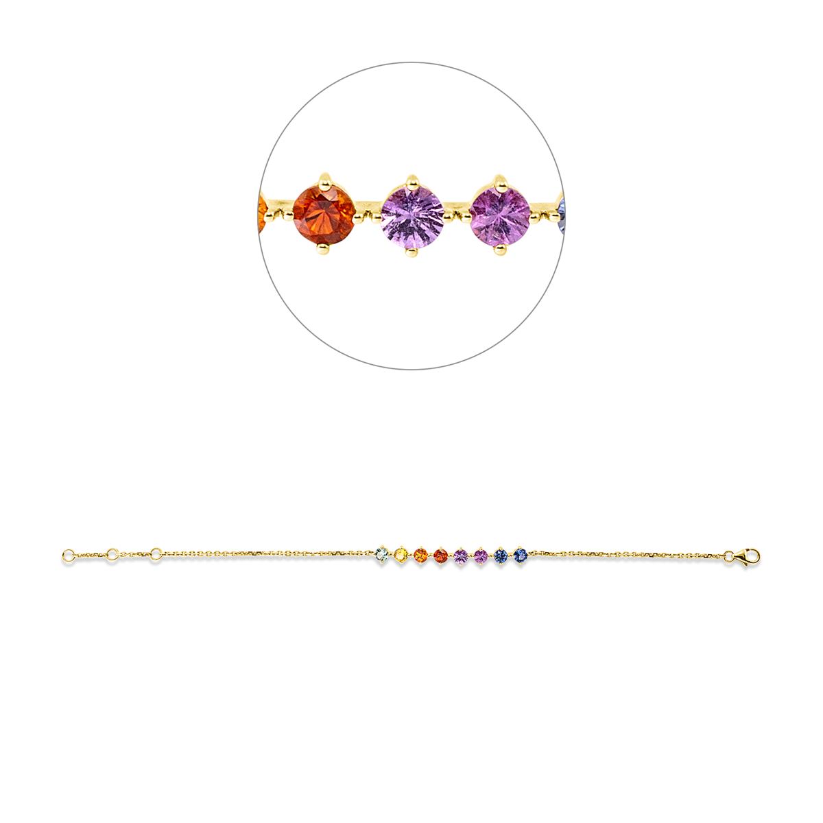 colored stone classic bracelet - 5G959