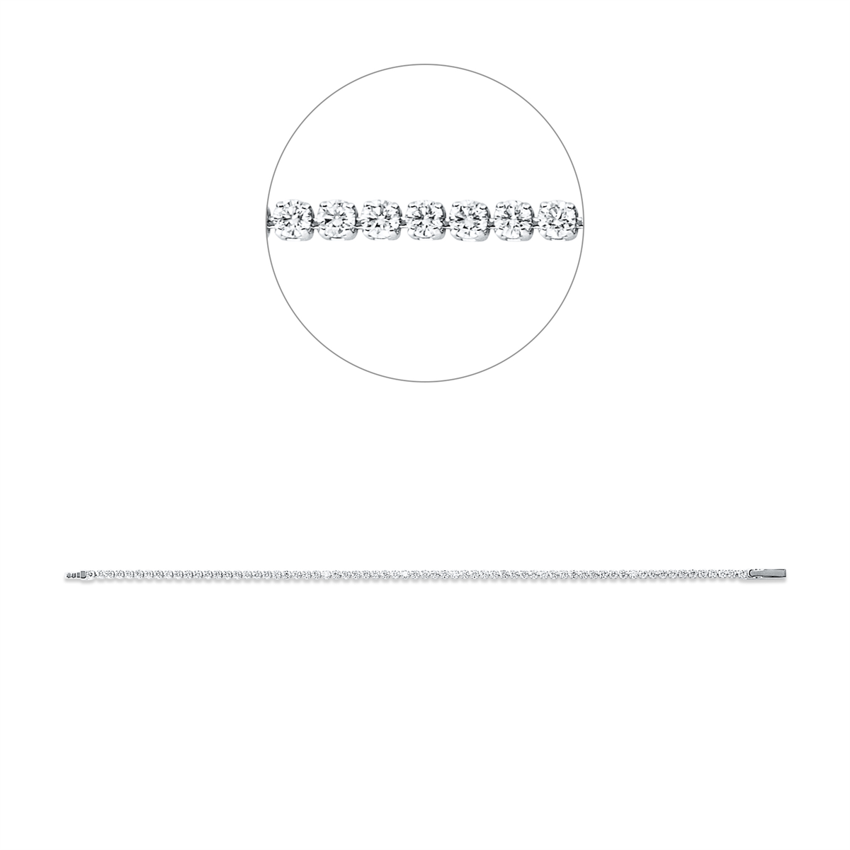 diamond full cut  multi-stone bracelet in white gold